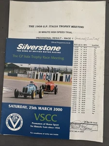 Programa de carreras 25 de marzo de 2000 Silverstone Vintage Sports Car Club VSCC Resultados - Imagen 1 de 1