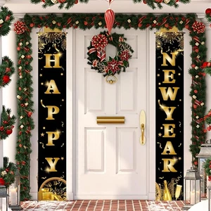 2026 Decoraciones de Año Nuevo -72 x 12 Pulgadas Feliz Año Nuevo Puerta Porche Letrero... - Imagen 1 de 6