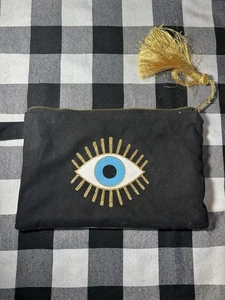 Evil Eye Clutch Umhängetasche Handgelenktasche Boho Handtasche Tasche Quaste groß - Bild 1 von 8