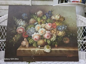Vintage "" FLOWER BOWL print by A.Russen - Picture 1 of 12