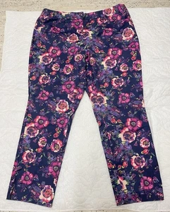 GORGEOUS  PAIR OF MONSOON FLORAL TROUSERS IN STRETCH COTTON SIZE 16 - Picture 1 of 7