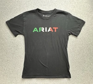 Ariat Shirt Boys Large Black Logo Spelled Out Cowboy Rodeo Western Kids Youth - Picture 1 of 7
