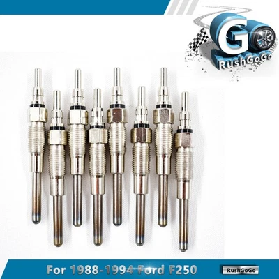 F2TZ12A342A Set of 8 Glow Plug For 1988 1989 1990-1994 Ford F250 F350 IDI 7.3L - Изображение 1 из 4