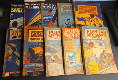 10 Vintage Magazines Early 1950s Late '40s (Popular Science, Mechanics & More) Foto 1 de 4