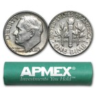 90% Silver Roosevelt Dimes 50-Coin Roll Avg Circ