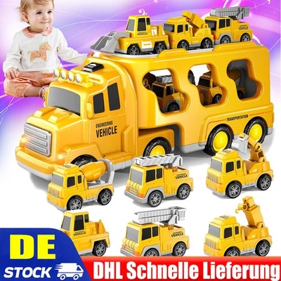 MARKENLOS Feuerwehrauto Spielzeug Jungen Mädchen 7 in1 Träger LKW für Kleinkinder Geschenk