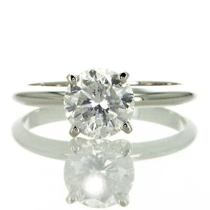 1.5 Ct Round Cut SI2/D Solitaire Diamond Engagement Ring 14K White Gold - Picture 1 of 11