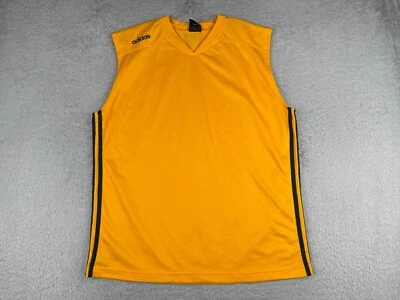 Camiseta deportiva de fútbol Adidas vintage para adultos extra grande amarilla camiseta sin mangas de entrenamiento poliéster Foto 1 de 4