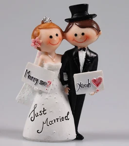 Lustige Figur Brautpaar Hochzeitstorte Hochzeit Paar Deko - Bild 1 von 1