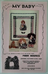 10" stuffed My Baby Doll, Angel, 18" x 19" wall Quilt Sewing Pattern Leslie Beck - Picture 1 of 3