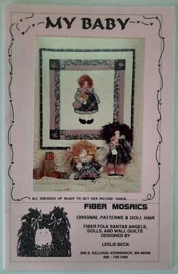 10" stuffed My Baby Doll, Angel, 18" x 19" wall Quilt Sewing Pattern Leslie Beck - Image 1 of 3