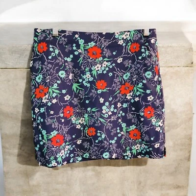 Lady Hagen Golf Skort Women’s 4  Navy Red Green Floral Stretch Back Zip Shorts - Image 1 of 4