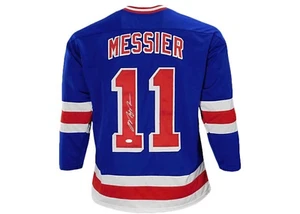 Mark Messier Signed New York Custom Blue Hockey Jersey JSA - Picture 1 of 4