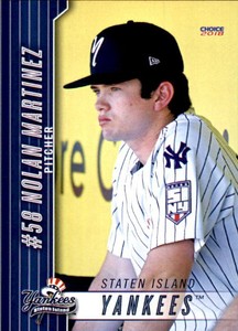 2018 Staten Island Yankees Choice #17 Nolan Martinez Miramar California CA Card