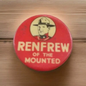 Vintage 1940's Renfrew Of The Mounted Pinback Button Pin J.B. Carroll Company - Picture 1 of 3