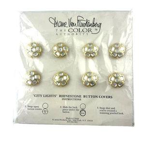 Diane Von Furstenberg Button Covers City Lights Rhinestone 44556-1 - Picture 1 of 6