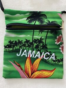 Jamaica Souvenir crossbody bag Green Colorful Palm Trees