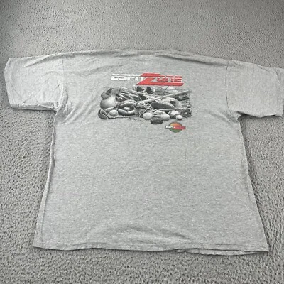 Camiseta deportiva vintage ESPN Zone para hombre XL gris doble cara gráfica años 2000 Foto 1 de 4
