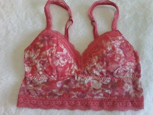 GILLY HICKS pretty coral pink lace bralette bra top size extra small XS - Picture 1 of 7