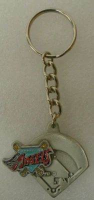 1996 Vintage Pewter MLB Anaheim Angels BASEBALL  Key Chain - Image 1 of 2