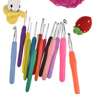 Gancho de ganchillo multicolor hágalo usted mismo aguja agarre suave con mango ergonómico nuevo - Imagen 1 de 10