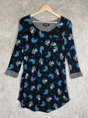 Vestido Ellen Tracy Mujer Pequeño Negro Cachemira Manga 3/4 Pullover Elastizado - 8081 Foto 1 de 4