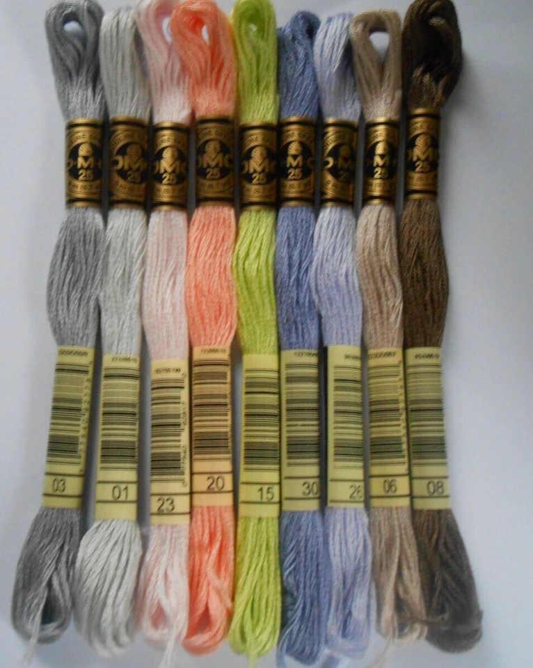 DMC Six Stranded Thread Pack of 9 EXACT Match - Image 1 of 1