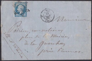 Clásico Corte Completo OFCV0171 Francia Sc26 Napoleón, Estrella Matasellos, 23 de Febrero. 1863. - Imagen 1 de 2