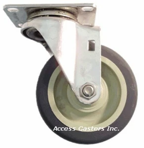 Rueda giratoria de acero inoxidable 3DLSSPS 3"" x 1-1/4"" rueda de polietileno 300 libras de capacidad - Imagen 1 de 1