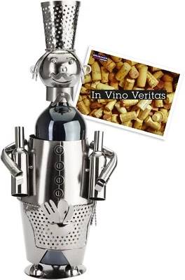 BRUBAKER Portabottiglie Porta Vino Porta Bottiglie Barista Scultura in Metallo - Immagine 1 di 4