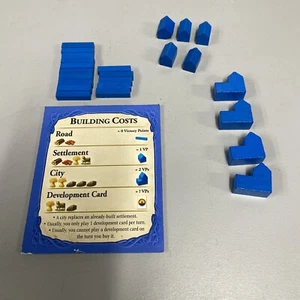 Settlers of Catan 3061 Replacement Pieces 4 Cities 5 Settlements 15 Roads Blue - Picture 1 of 5