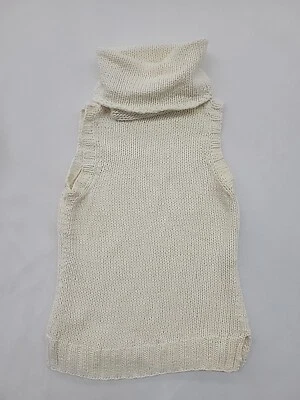 Suéter para mujer blanco + Warren crema sin mangas cuello alto MED. 100% algodón Foto 1 de 4