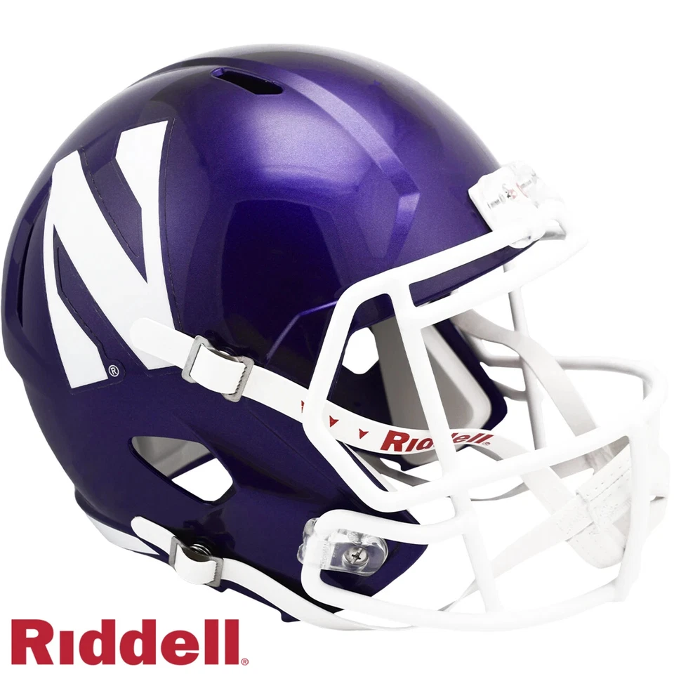 ПОЛНОРАЗМЕРНАЯ КОПИЯ ФУТБОЛЬНОГО ШЛЕМА NORTHWESTERN WILDCATS NCAA RIDDELL! - Изображение 1 из 1