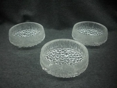 Juego de 3 cuencos de postre de vidrio escandinavo Tapio Aktivkala ULTIMA THULE iittala Foto 1 de 3