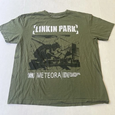 Nueva sin etiquetas Camisa Oficial Linkin Park 'Meteora' Pintura en Aerosol Gira de Conciertos 2XL Verde Nueva Foto 1 de 4