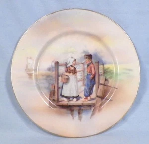 Royal Bayreuth Plate Dutch Boy & Girl Child's Hand Painted Antique Adorable - Picture 1 of 5