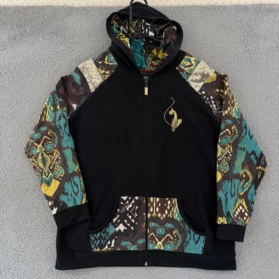 Vintage Baby Phat Sweatshirt Womens XL Black Sequin Cats Hoodie Zip Hip Hop Y2K - Image 1 of 4