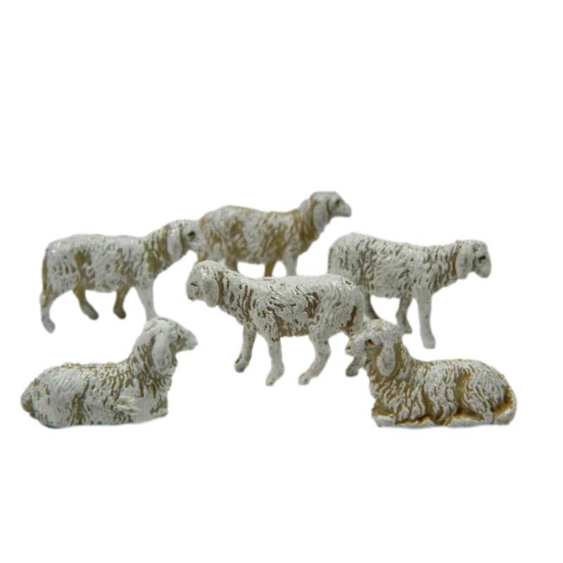 Set 6 Pecore Landi Assortite per Pastori Alti Cm 6 Pecora Gregge Animali Presepe - Immagine 1 di 1