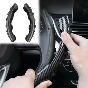 2x Fibra de Carbono Negro Accesorios Volante Coche Booster Cubierta Antideslizante Borde - Imagen 1 de 10