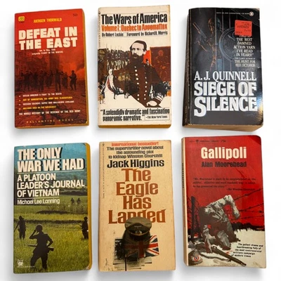 WWII & Vietnam Paperback Lot Jack Higgins Leckie Thorwald Gallipoli Foto 1 de 4