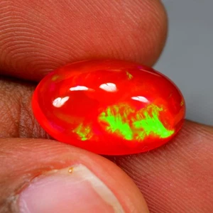 Pietra preziosa opale rosso fuoco naturale gioco multicolore 3D apertura occhi 4,67 ct - Foto 1 di 1