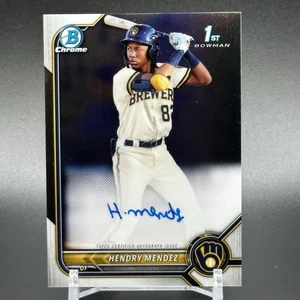 2022 Bowman Chrome Hendry Mendez Auto Milwaukee Brewers Autograph CPA-HM - Picture 1 of 2