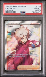 Pokemon Karte Travis 199/202 PSA 8 MISSCUT IMPORTANT Degen Und Schild DE - Bild 1 von 2