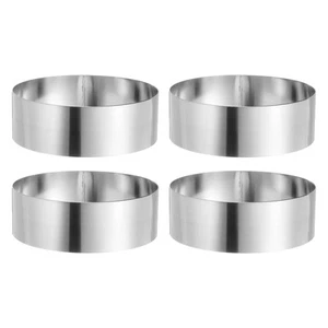 4PCS Round Cake Ring 6 x 2 Inch Stainless Steel Pastry Mousse Dessert Ring - Bild 1 von 6