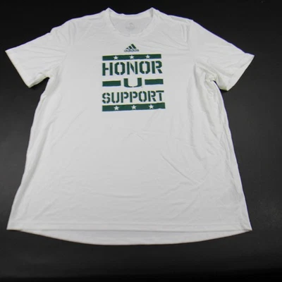 Miami Hurricanes adidas Short Sleeve Shirt Men's White Used - Imagem 1 de 4