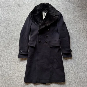 Burberry Woll Military Mantel Lammfellkragen Gr. IT 46 Navy Zweireiher - Bild 1 von 18