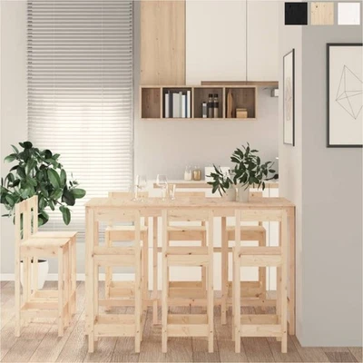 9-tlg. Bar-Set Küchentheke Mit Hocker Hochtisch Esstisch Bartisch mit Stühle Set - Bild 1 von 4
