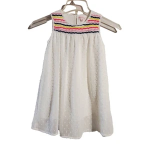 Design History Multicolor Textured Polka Dot Dress Little Girl's 6 White Lined - Picture 1 of 8