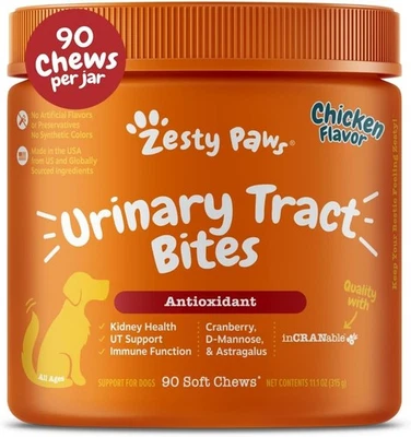 Zesty Paws Suplemento de Arándano para Perros - Vejiga 90 Unidades - Pack de 1 Foto 1 de 4