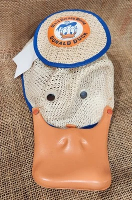 Sombrero de malla chirrido recuerdo Benay Albee vintage del pato Donald Disneyland 1950-65 pequeño Foto 1 de 4